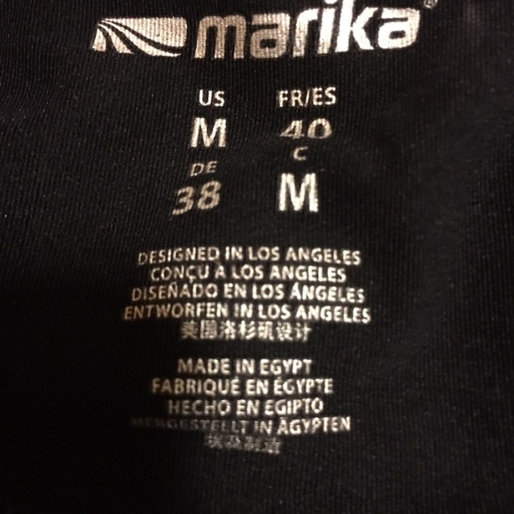 NWT MARIKA Black Magenta Muse Crop Leggings - Picture 6 of 8